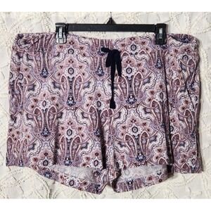 Soma Womens Paisley Pajama Shorts‎ Size XXL Multicolor Lounge Soft Sleep Comfort
